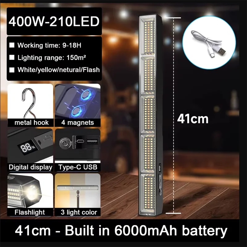Power Bank - Barra de luz de trabalho LED