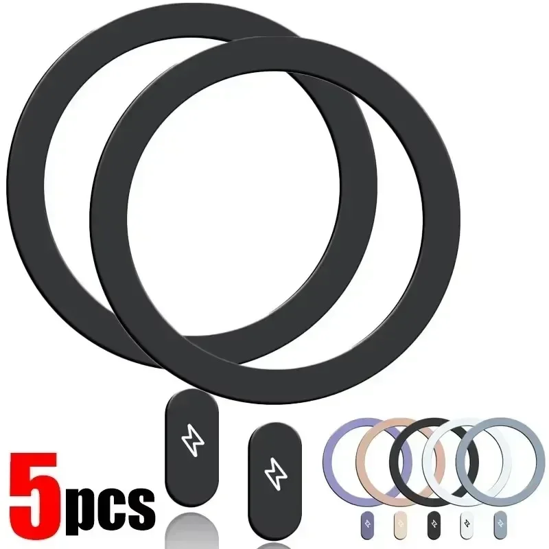 Wireless Charger - 5-1PCS para Magsafe, Placa Metálica Autoadesiva