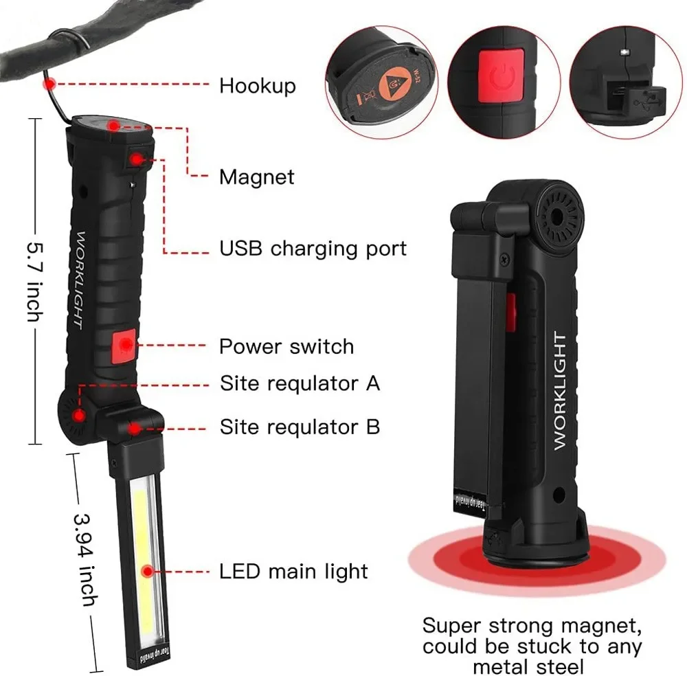 Lanterna led cob portátil usb  - Power Bank avaliação e preço