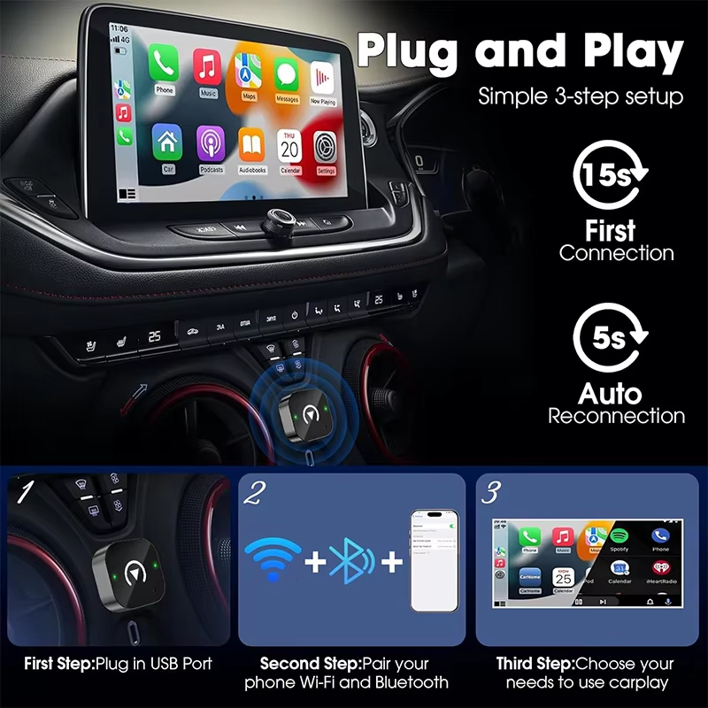 Adaptador CarPlay Sem Fio 2 em - Usb Hub avaliação e preço