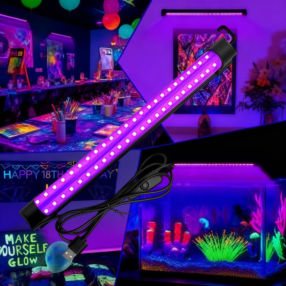 Lâmpada de luz negra com tubo  - Usb Hub avaliação e preço